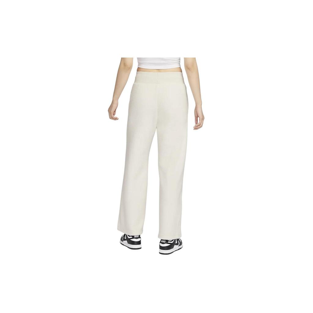 Nike Phoenix Fleece Kalhoty s vysokým pasem, stahovací šňůrkou, široké nohavice, plyšové, ležérní, dámské spodky, světle červenohnědé, FN3623-104