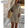 Women's Fashion Casual Solid Color Print Autumn Winter Long Sleeve Loose Sweaters