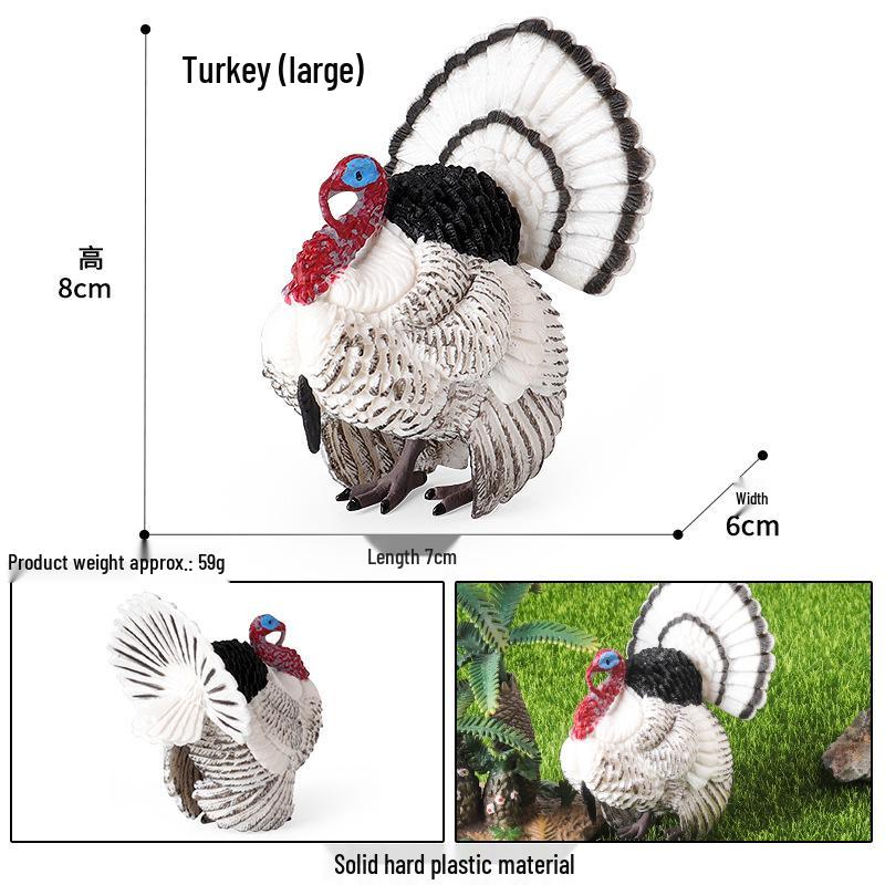 Children s Turkey Figurine - Zoo Simulation Model & Christmas Ornament Toy