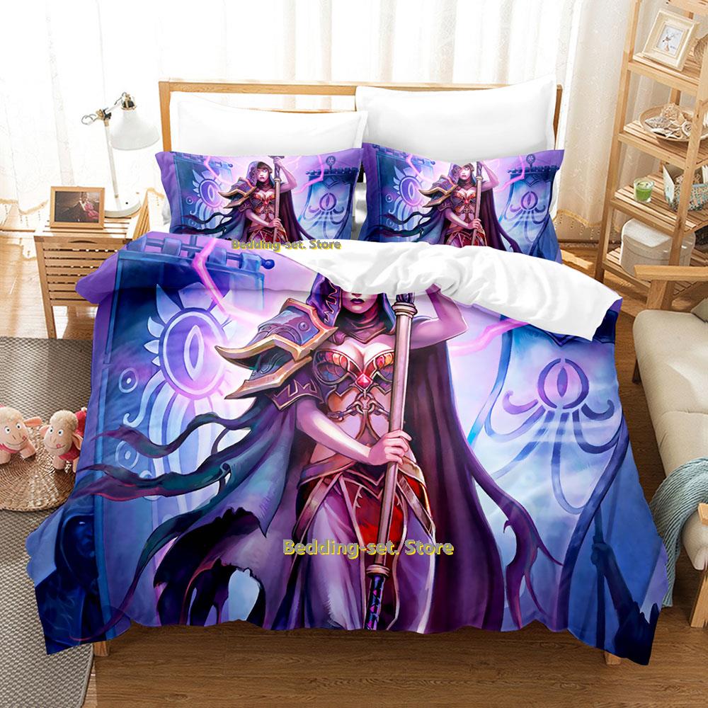 2023 Game Hearthstone Heroes Of Warcraft Bedding Set Cartoon Anime three-piece Set Teenager Bedroom Duvetcover Sets
