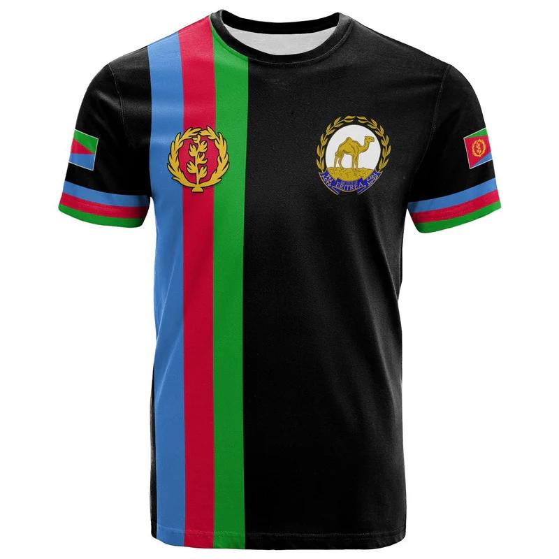 New Eritrea Football Jersey T Shirt Men's Sports Tees Eritrean Flag Graphic Oversized Tops Unisex Casual T-shirts Team Uniforms