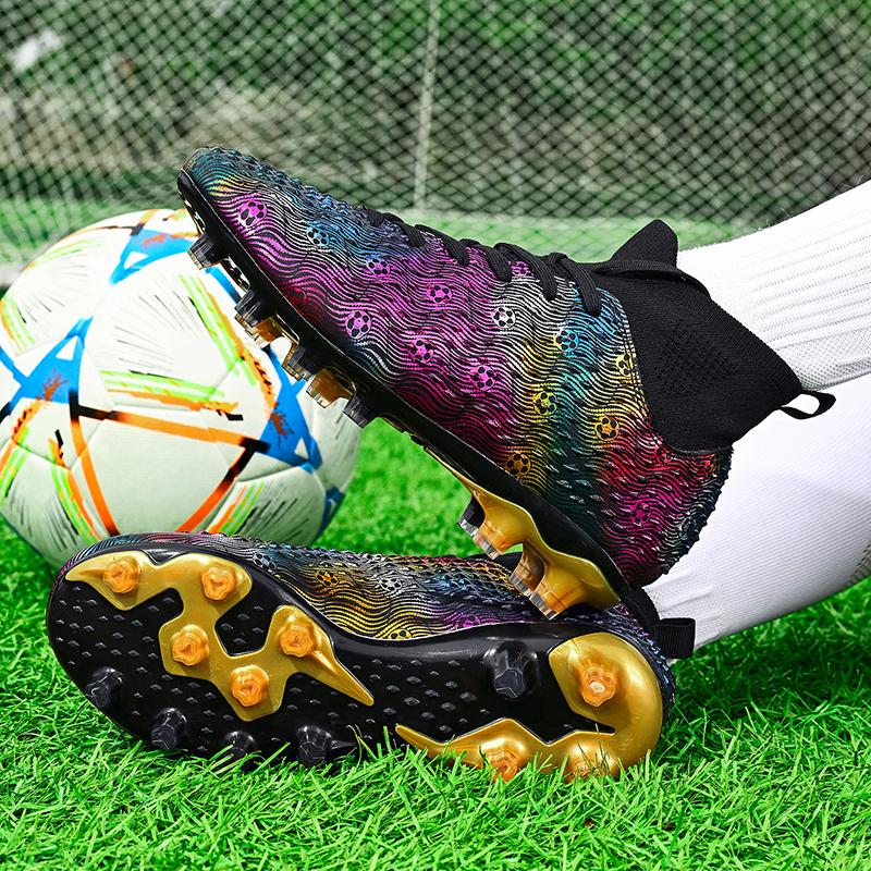 2024 Sapatos de futebol masculinos tamanho grande ultraleve chuteiras de futebol tênis para meninos antiderrapantes AG/TF chuteiras de futebol botas de tornozelo unissex