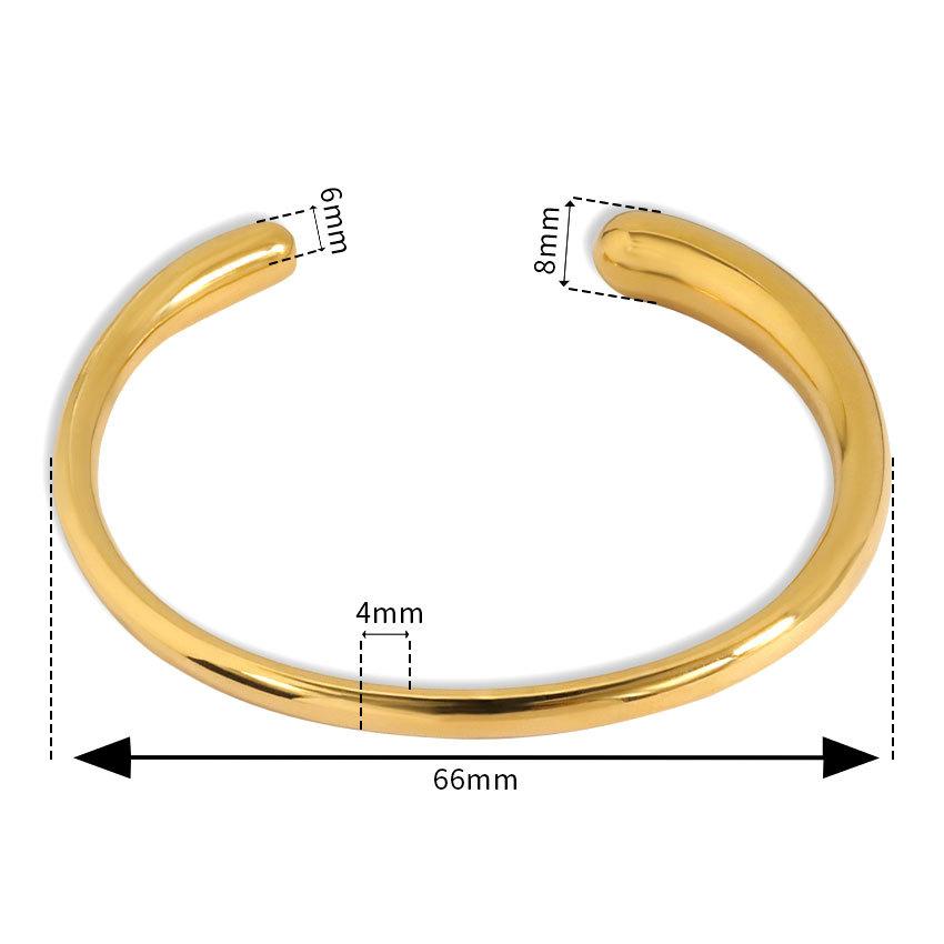 

Design Stainless Steel Smooth Open Bracelet Bracelet Electroplating Women S Bracelet 18K золотой