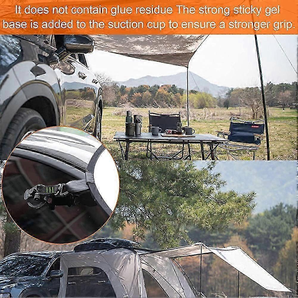 4Pcs Heavy Duty Suction Cup with D Ring 360 Rotating Camping Suction Hooks Car Suction Cups Anchor for Awning-Red