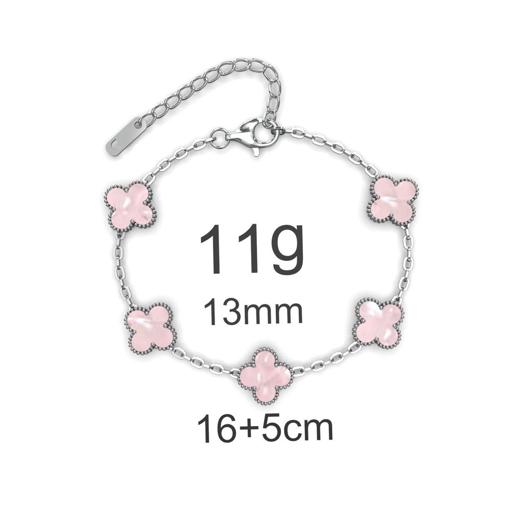 Fashion Four-leaf Clover Titanium Steel Bracelet Small Fresh Petals Personalized Colorless Ladies Bracelet