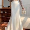2025 Elegant Slim-Fit High-Waist Woolen Knit Mermaid Skirt for Women - Autumn/Winter Collection