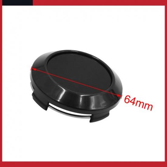 Universal 64mm Dia 4 Lugs Car Tire Wheel Center Hub Cap Cover Black Pack of 4