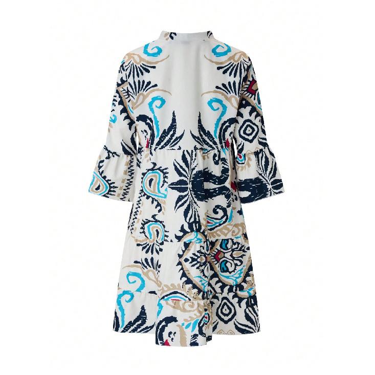 New Fashionable And Sexy Beach Date Temperament Evening Party Women'S Vacation Loose Casual Floral Short Dress