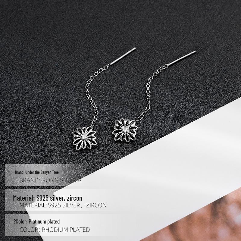 Banyan Tree S925 Silver Daisy Earrings: Simple, Trendy Flower Design for Women (2022)