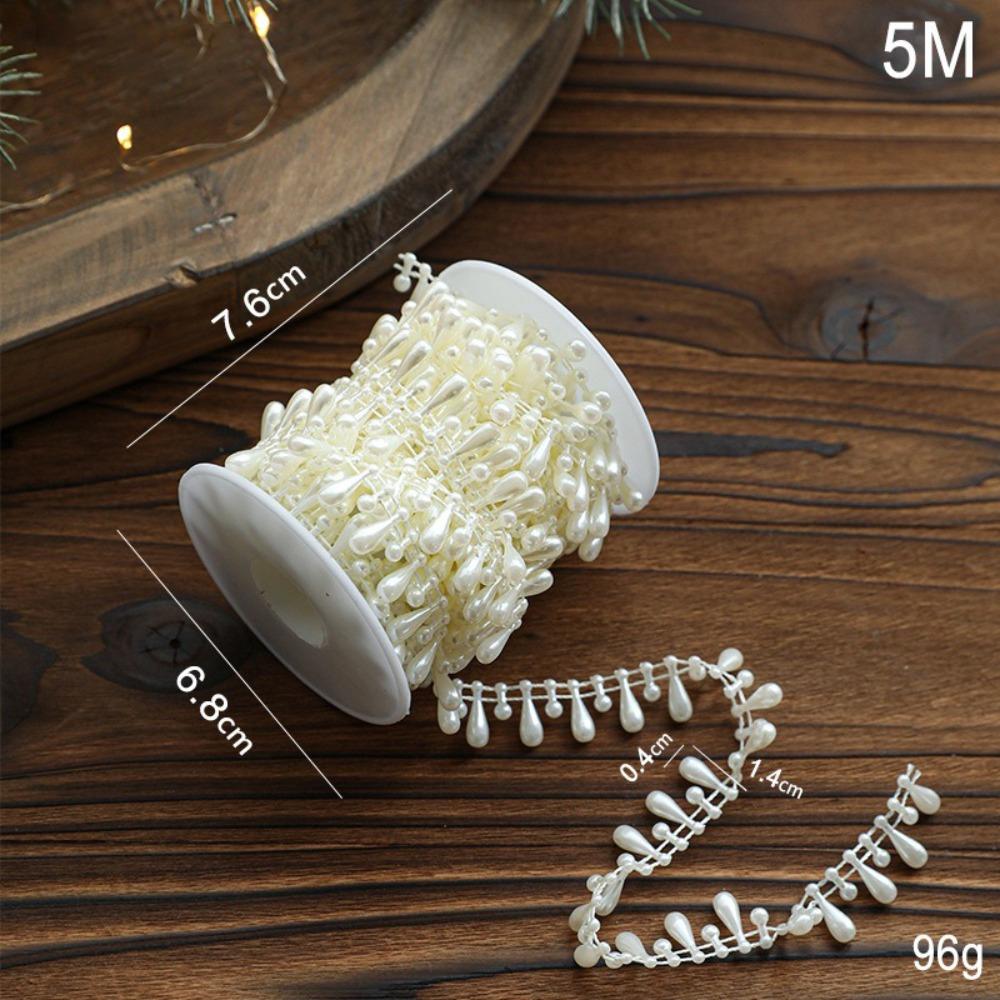 5/10M Christmas Pearl Bead Chain Xmas Tree Ornaments DIY Christmas Decor Hanging Pendant Christmas Scene Decor Props