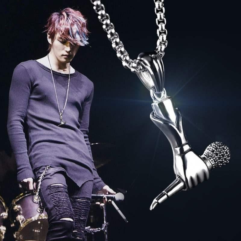 Trendy Brand Microphone Pendant Necklace, Men's and Women's Hip-hop and Bouncing, Street Trendsetters