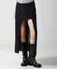 Urban Dress The Moon Long Denim Skirt Red Black