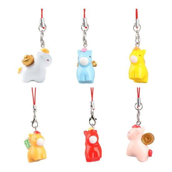 Phone Pendant 2026 Year of Horse Charm Good Luck Keychain Zodiac Animal Shape Mobile Phones Keys Bags Ornament