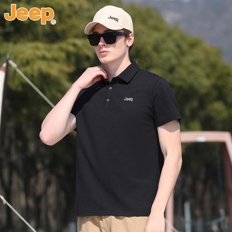 JEEP Men's Cotton-Feel Business Polo Shirt