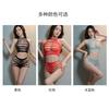 Women Sexy Slim Fit Hollow Out Jacquard Split Fishnet Intimate Lingerie