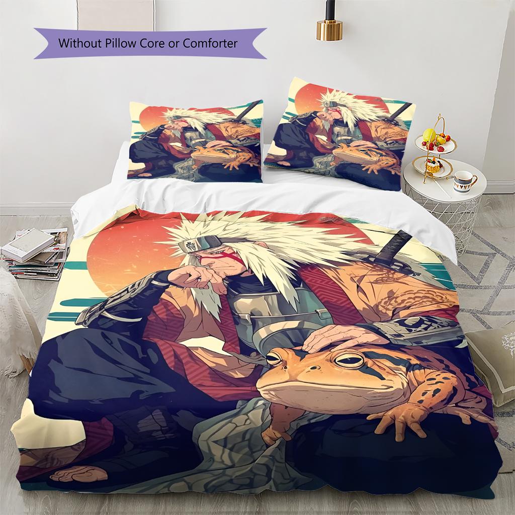 Pościel z wzorem kreskówkowym Zestaw kołdry Poszewka na kołdrę Poszewka na poduszkę Dekoracja domu Prezent urodzinowy (1 * poszwa na kołdrę + 2 * poszewki na poduszki, bez rdzenia)