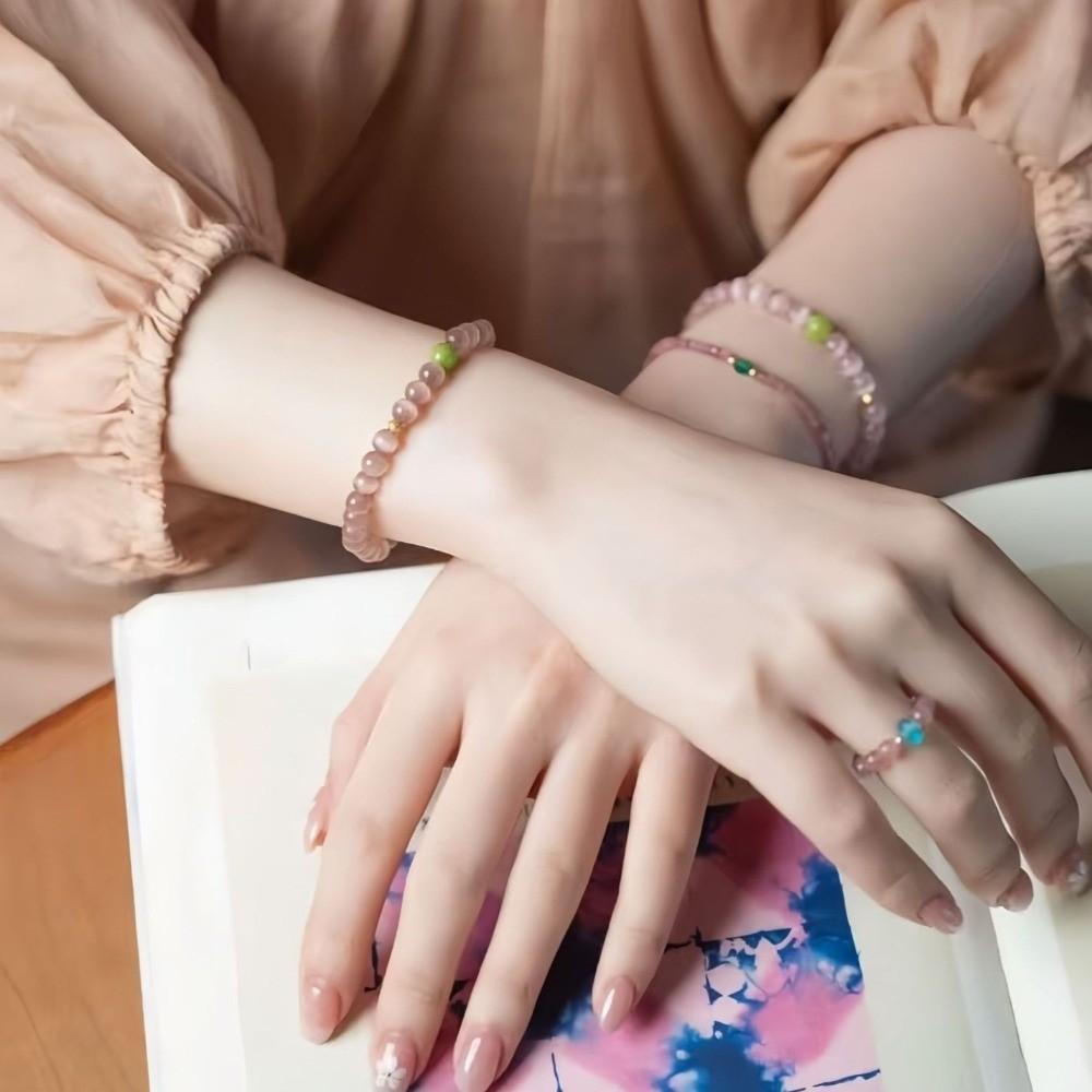 Wristbands Vintage Beaded Bracelet Luxury Olive Stone Bracelet Cat's Eye Stone Bracelet  Jewelry