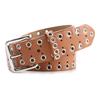 Hollowed Metal Women Leather Belt With Solid Color And Alloy Buckle Fashion