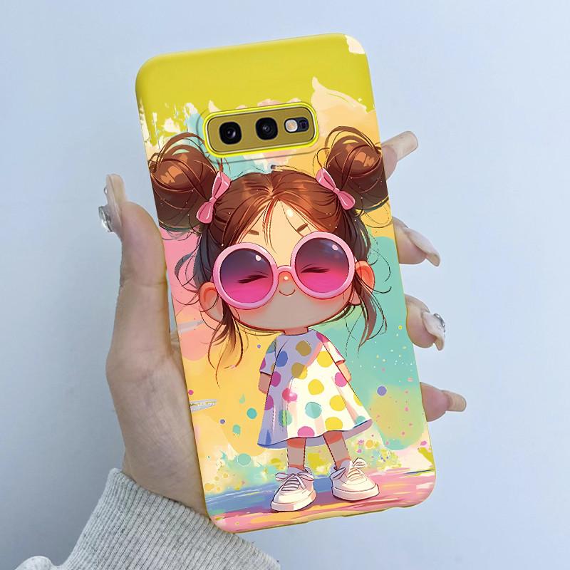 For Samsung Galaxy S10e Phone Case Flower Girls Design Soft Silicone TPU Back Housing for Galaxy S10E S10 E SM-G970F/DS Covers