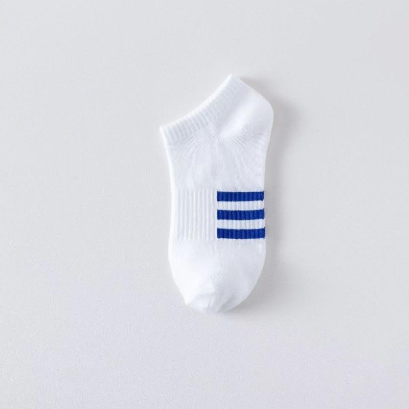 Men's Summer Thin Three Bar Stripes Sports Sweat Absorber with Low Top Socks