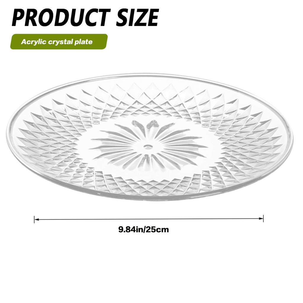 15/20/25cm Acrylic Fruit Plates Salad Dessert Plate Cupcake Display Stand Cookie Platter Household Candy Nut Serving Plate