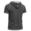 Men’s Shirts Short Sleeves Hooded T-shirts Fitness Tops Summer Casual Wear Pullover Hoodie