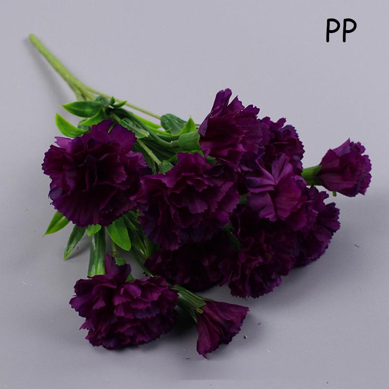 10 Heads Artificial Carnation Home Decoration Multi Color Beauty Silk Fake Flower Especial For Wedding And Festival Decoration