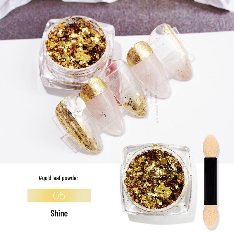 Ultra-Thin Gold Foil Nail Art Glitter - High Gloss, Super Bright Nail Decoration