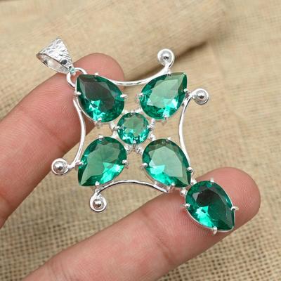 Indicolit-Turmalin-Edelstein, 925er-Sterlingsilber, handgefertigter zierlicher Anhänger, Geschenkschmuck