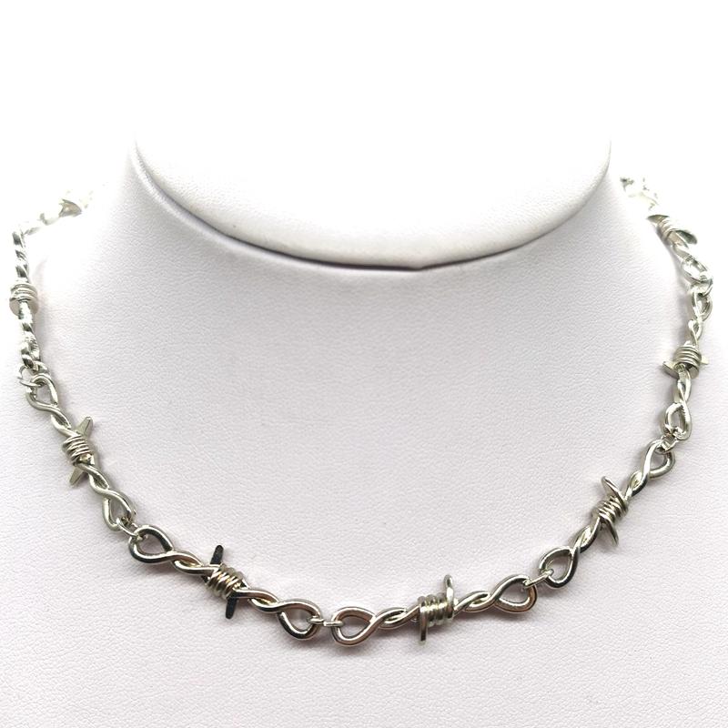 Small Wire Brambles Iron Unisex Choker Necklace Women Hip-hop Gothic Punk Style Barbed Wire Little Thorns Chain Choker Gifts