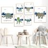 Cartoon Dinosaurier Dschungel Kawaii Dino Babyparty Poster Kinderzimmer Leinwandgemälde Wandkunst Druck Bild Kinder Kinderzimmer Dekor