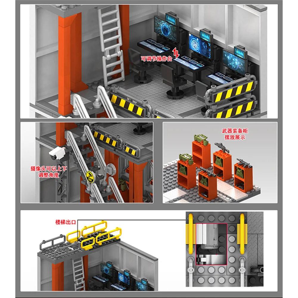 MOC Hangar-Überwachungszentrum, Militärbasis-Baumodul, Militärmodul und mit Militärmodulen kompatibles Modul - Spielzeug