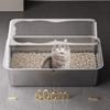 Edelstahl Katzenklo Jumbo Offene Schale für Kätzchen Spritzwassergeschützt Anti-Streu Katzenklo Schalen Leicht zu Reinigen Haustier Toiletten