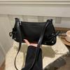 Women's Splicing Leopard Pattern Retro Bow Crossbody Bag New Trendy Fashion PU Leather Single Shoulder Underarm Small Square Bag