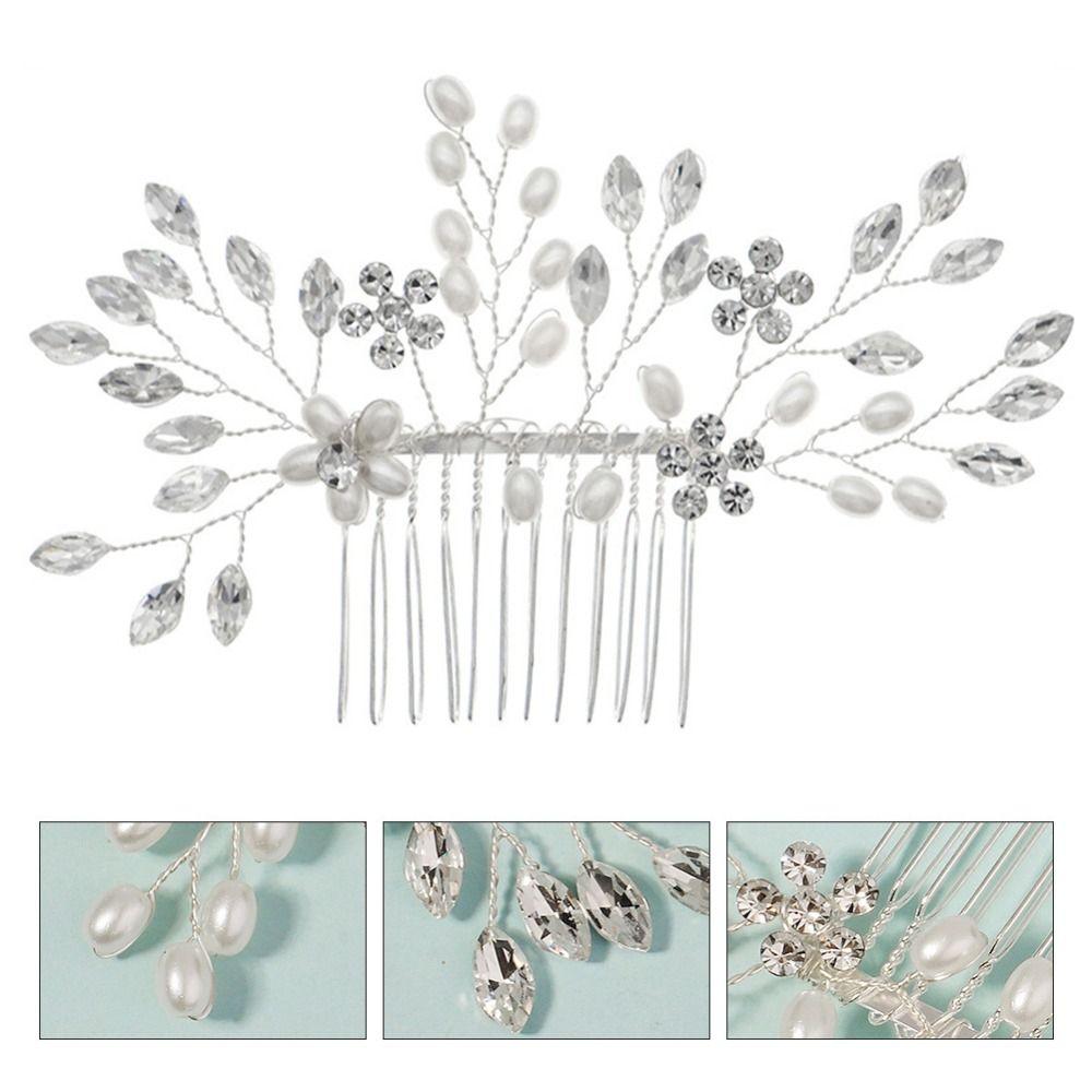 Exquisite Bridal Headdress Elegant Faux Pearl Hairclip Daily Use Rhinestone Hairpin  Girl Gift
