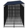 VidaXL Outdoor Kennel with Roof for Dogs Steel 12.9 M² Cage Enclosure 3097952