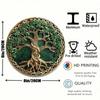Vintage Mandala Tin Sign, Tree of Life Round Wall Art, Home Decor Metal Plate