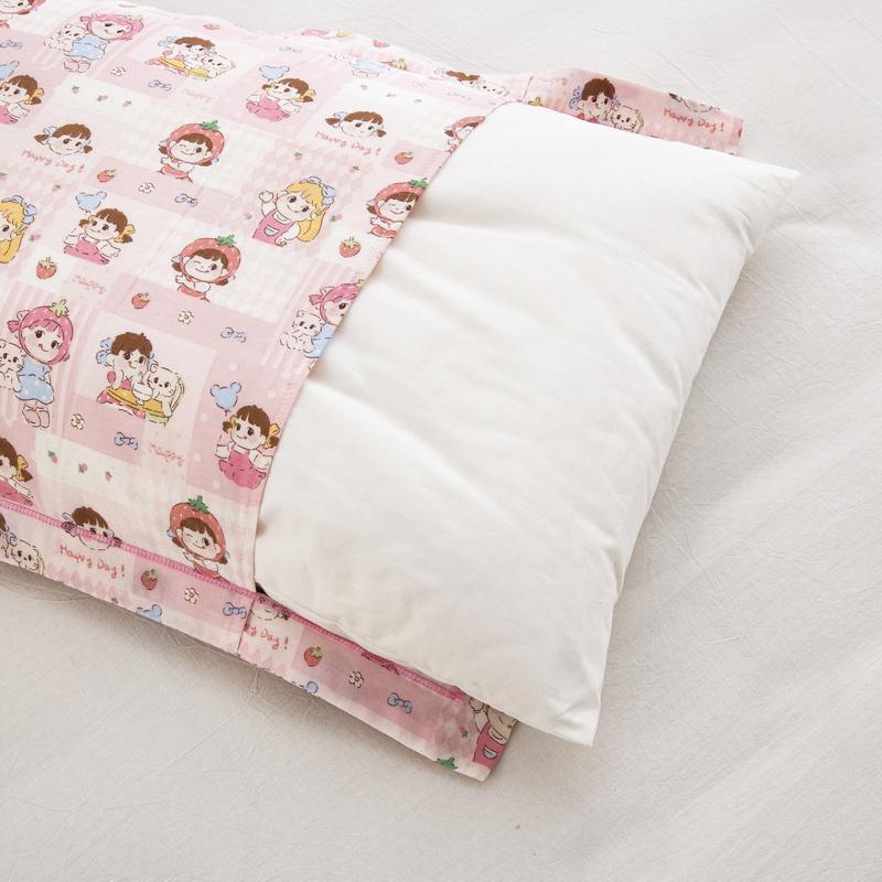 Four Season Universal Child Pillow Cartoon Style Cotton Gauze Baby Comfortable Pillowcase Kindergarten Student Pillowcover
