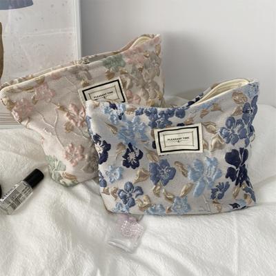 Kosmetiktasche für Damen, große Kapazität, Blumen, Stofftasche, modische Aufbewahrungstasche mit Blumenmuster, Reiseaufbewahrung, Kosmetiktasche, Make-up-Aufbewahrungstasche
