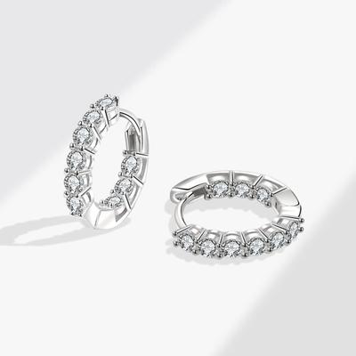Xiaohongshu Celebrity Xiaoxiangfeng Light Luxury Stud Earrings Fashion Personality Geometric Circle Zircon Diamond Earrings Earrings