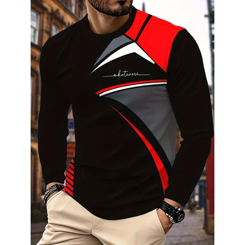 Men's Casual Fashion Printed Long Sleeve T-Shirt