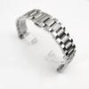 18Mm Three Beads Solid Stainless Steel Strap Butterfly Buckle Metal Stainless Steel Bracelet Watch Accessories