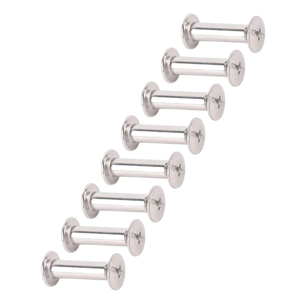 100 Sets Rivet and Screw Stainless Steel M2.5 Flat Round Head Rivet Stud Fastener Set for Leather Crafts Decoration