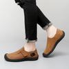 Fashion Genuine Leather Mens Leisure Walk Flats New Handmade Outdoor Loafers Man Casual Driving Shoes Vintage Style Male Hiking Footwear