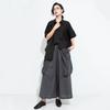 Cotton plus size summer vintage stripe High Waist wide leg Pants Women Loose Casual Trousers