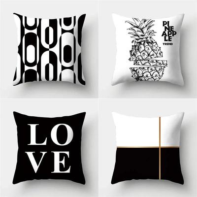 Home Decor Modern Black & White Patterned Pillow Covers Pattern Cushion Cover Suitable for Sofa Bedroom Car Pillow Cover