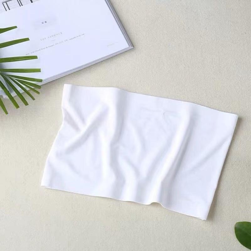 

Летний женский модальный топ-бандо, однотонный дышащий бюстгальтер без бретелек, мягкие бесшовные женские повседневные укороченные топы на бретелях Free Size белый