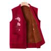 Middle-aged sweater vest female grandma vest mother autumn and winter velvet thickened vest old lady warm vest