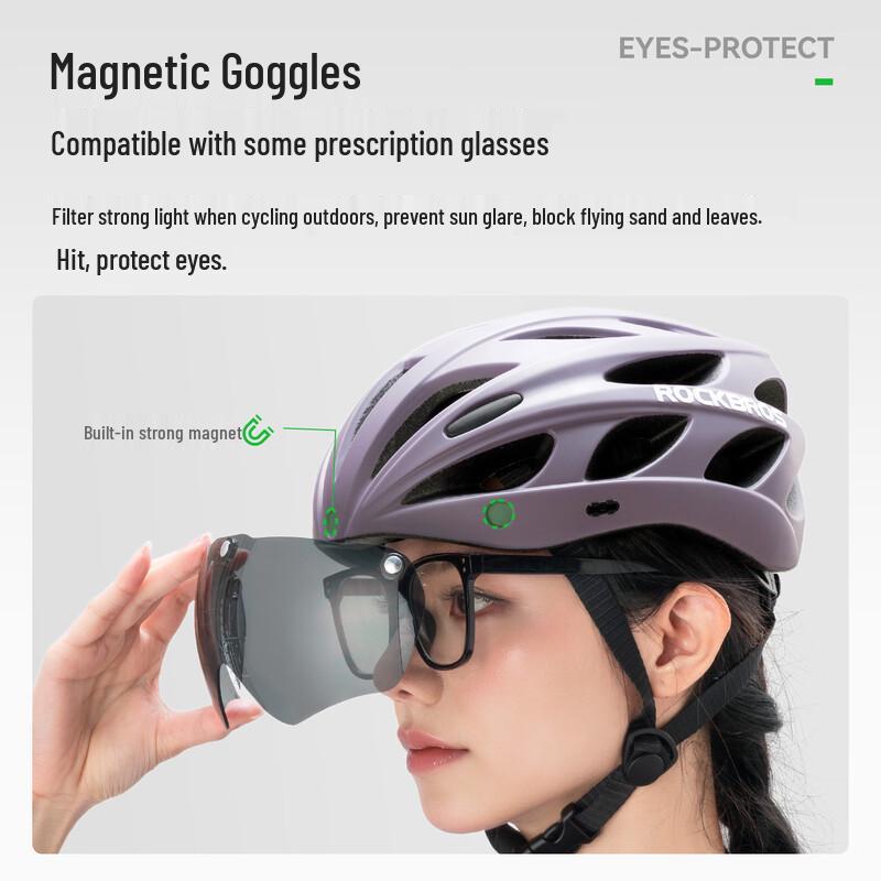 Rockbros Integrated Cycling Helmet with Goggles