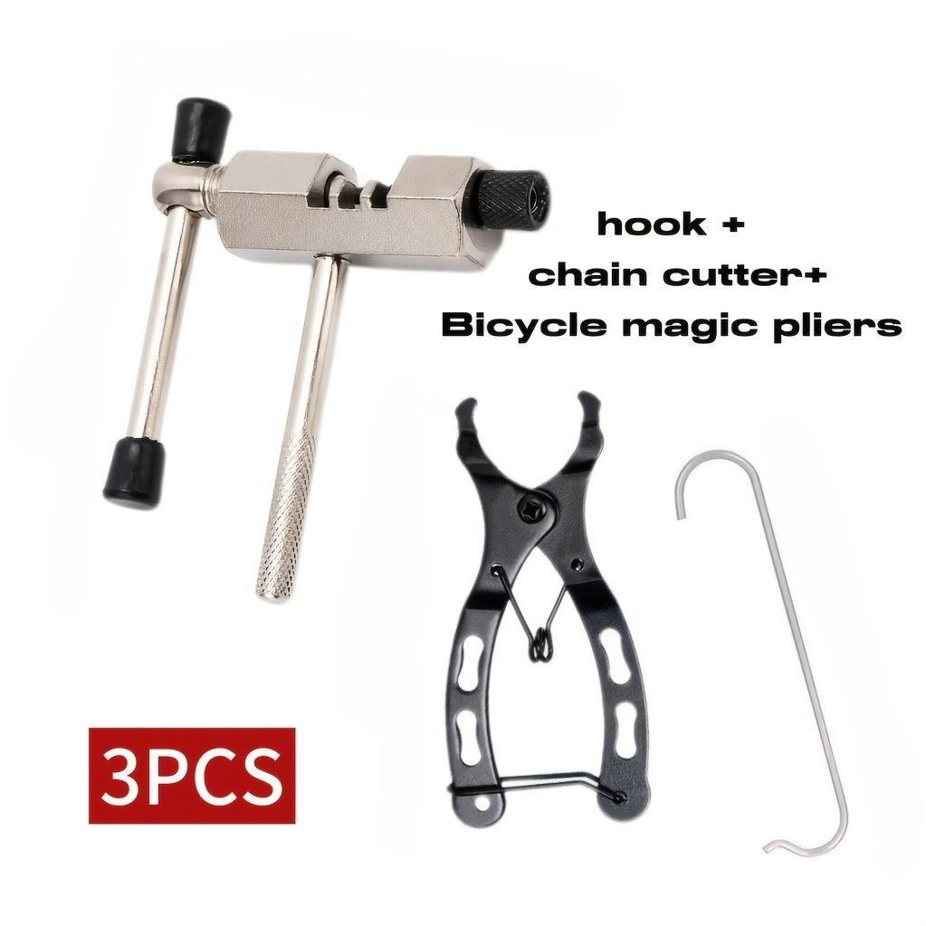 

3pcs Heavy-Duty Bicycle Chain Tool Set with Chain Cutter, Joint Pliers Chain Hook for Chain Maintenance, Compatible with Road, Mountain, BMX, Folding 3pcs